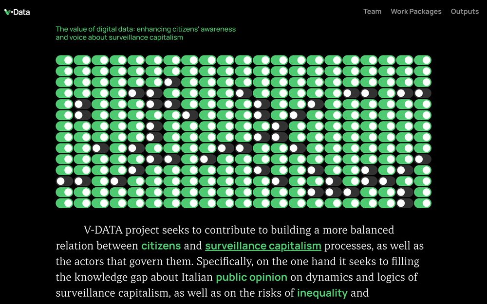 preview of V-Data Research website project